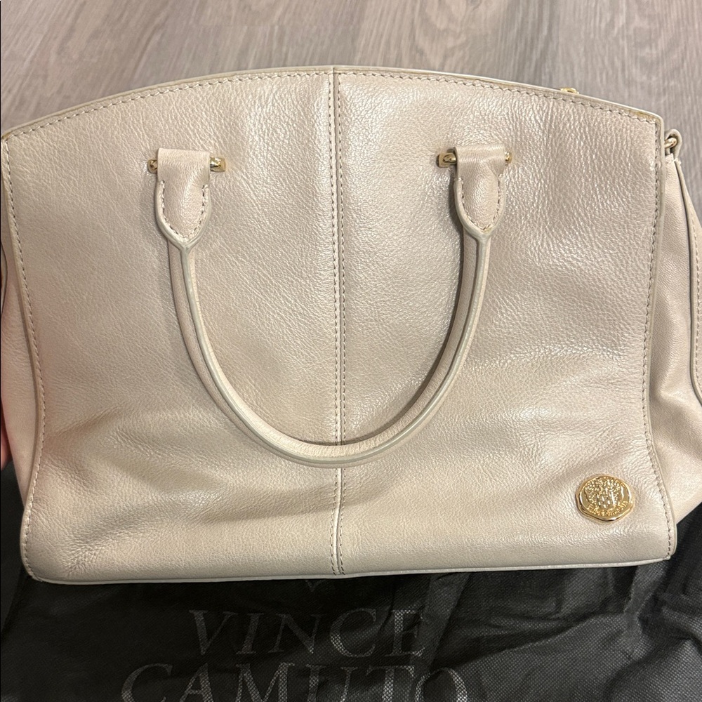 Vince Camuto Beige Leather Satchel